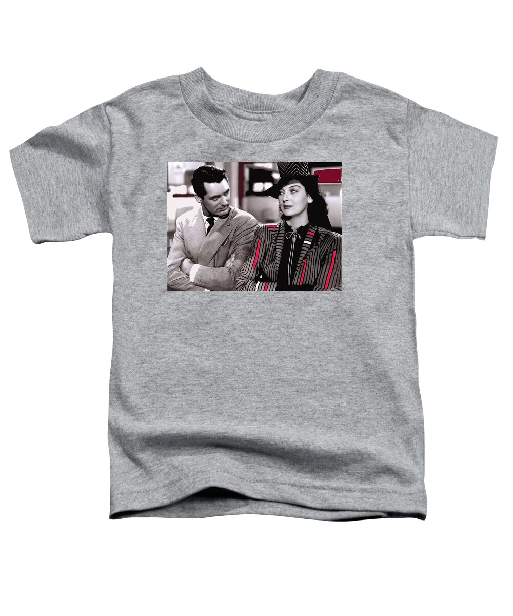 Film Homage Cary Grant Rosalind Russell Howard Hawks His Girl Friday 1940-2008 Toned Color Added Toddler T-Shirt featuring the photograph Film homage Cary Grant Rosalind Russell Howard Hawks His Girl Friday 1940-2008 by David Lee Guss