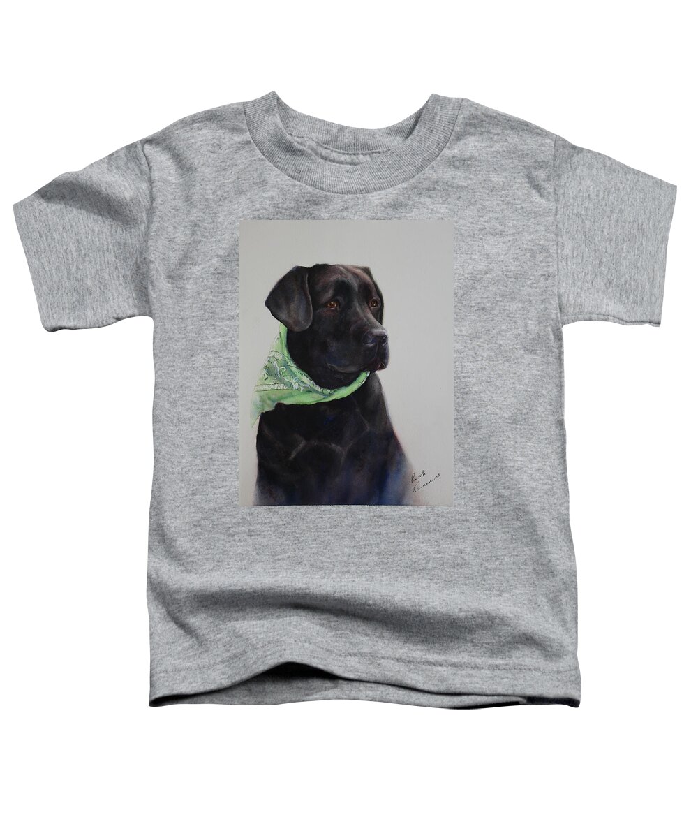 Dog Toddler T-Shirt featuring the painting Finnegan by Ruth Kamenev