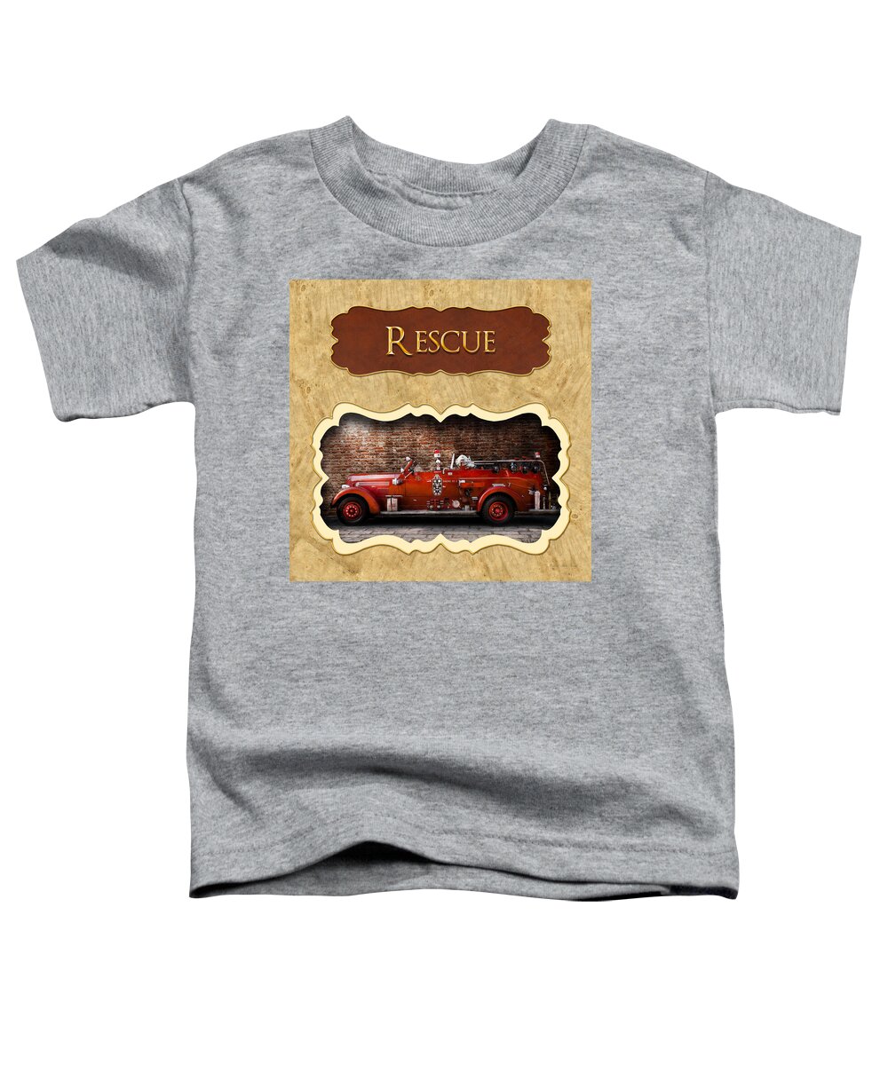 Fireman Toddler T-Shirt featuring the photograph Fireman - Rescue - Police by Mike Savad