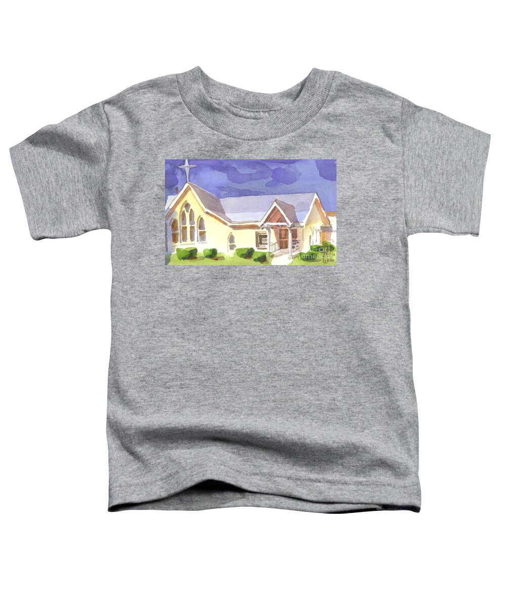 First Presbyterian Church Ii Ironton Missouri Toddler T-Shirt featuring the painting First Presbyterian Church II Ironton Missouri by Kip DeVore