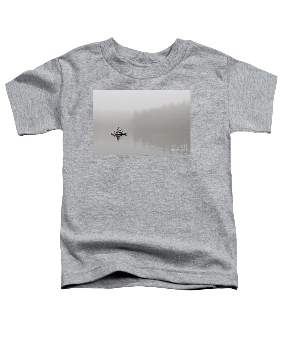 Maine Toddler T-Shirt featuring the photograph Fishing in the Fog by Karin Pinkham