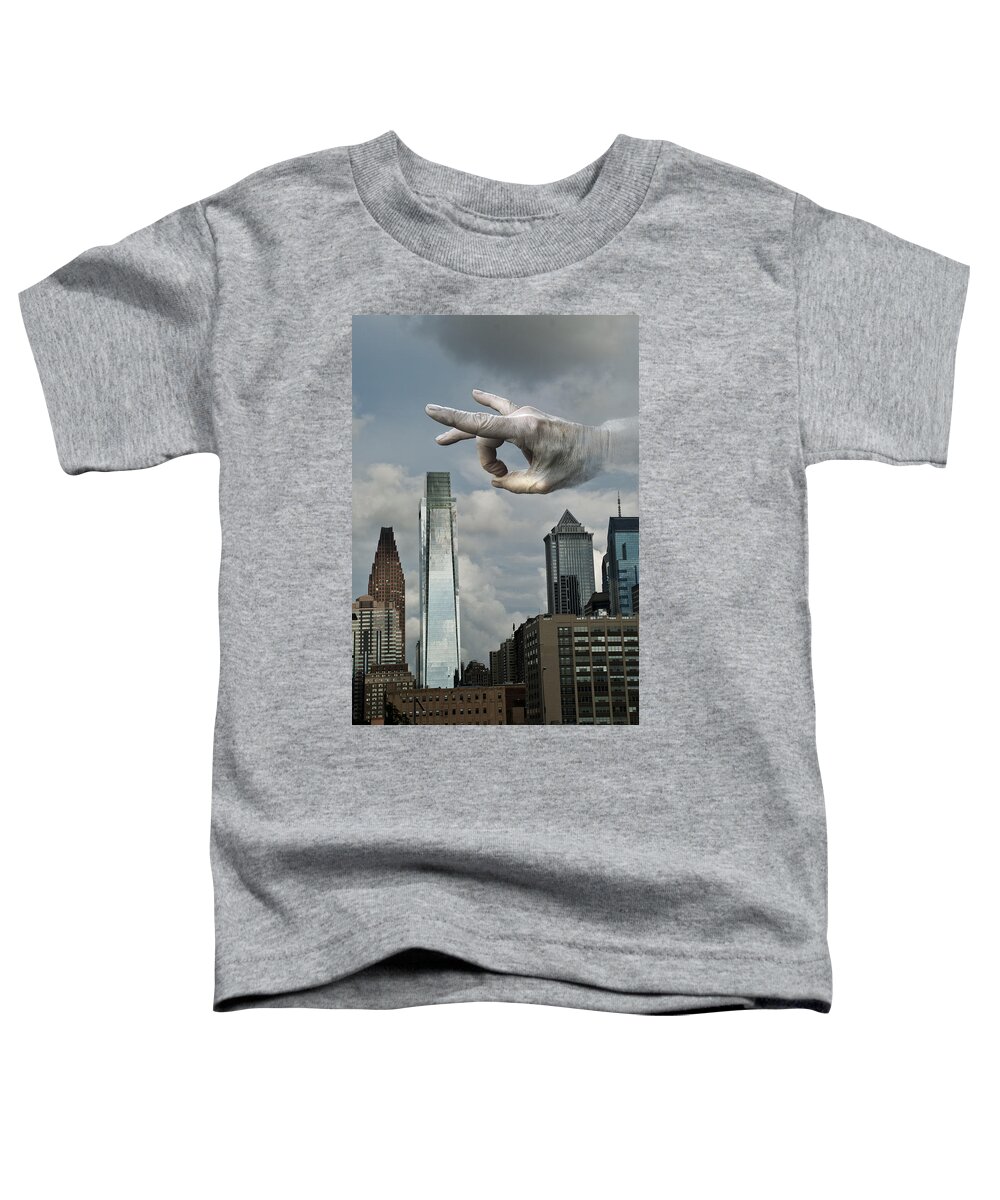 Hand Toddler T-Shirt featuring the digital art Flicking Philly by Rick Mosher