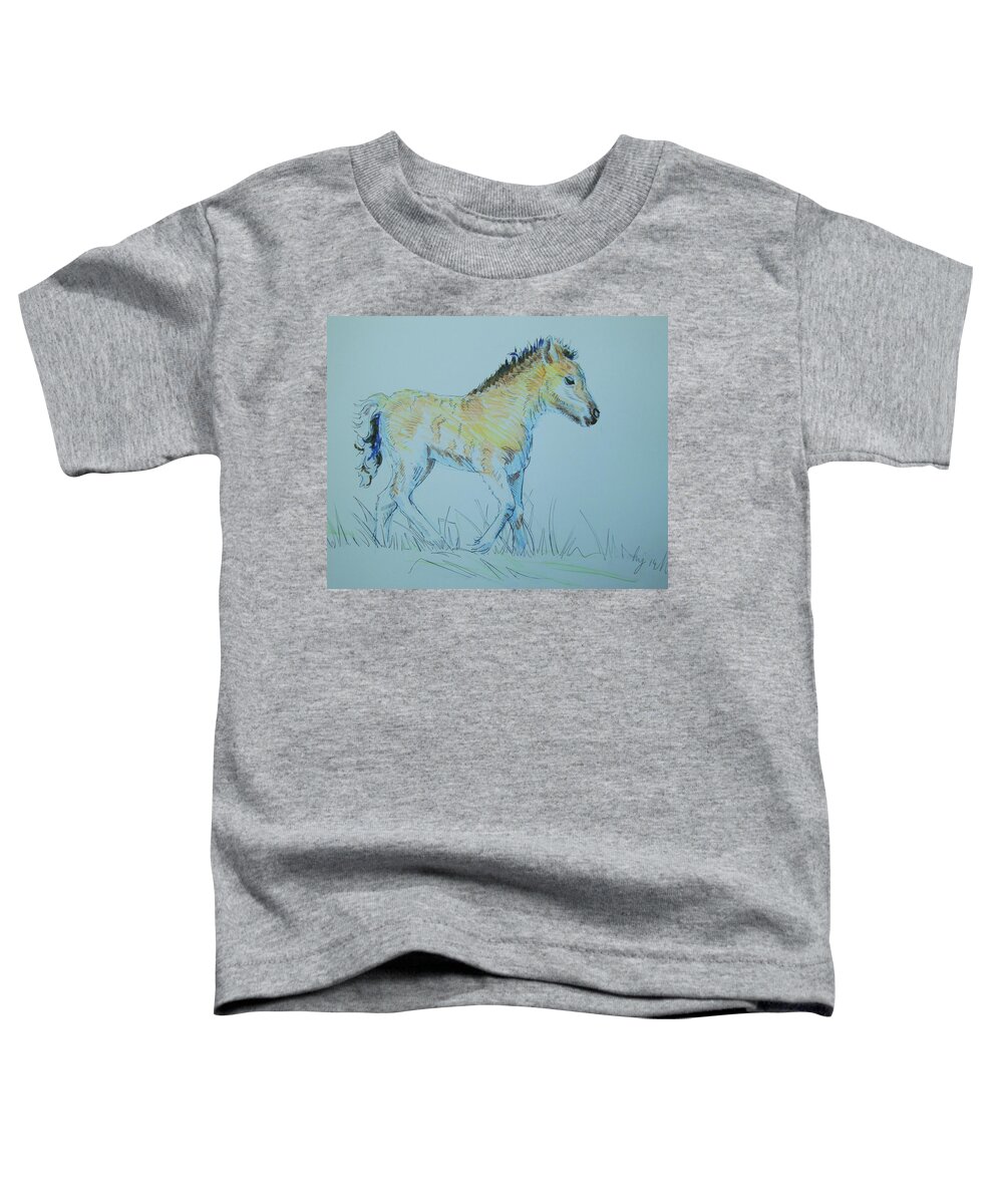 Foal Toddler T-Shirt featuring the drawing Foal by Mike Jory