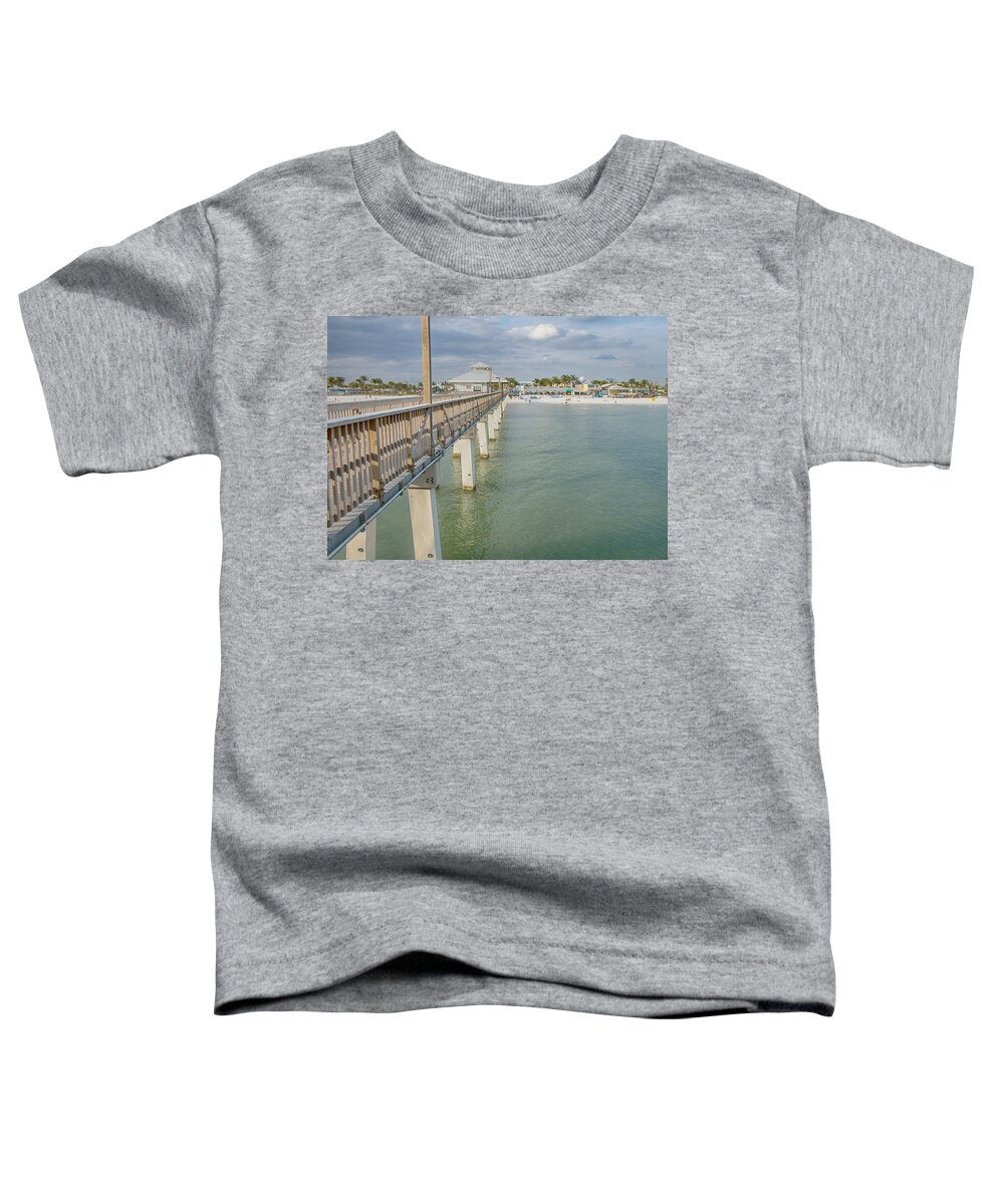 Pier Toddler T-Shirt featuring the photograph Fort Myers Beach by Kim Hojnacki
