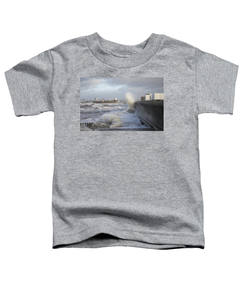 Fort Perch Toddler T-Shirt featuring the photograph Fort Perch Waves by Spikey Mouse Photography
