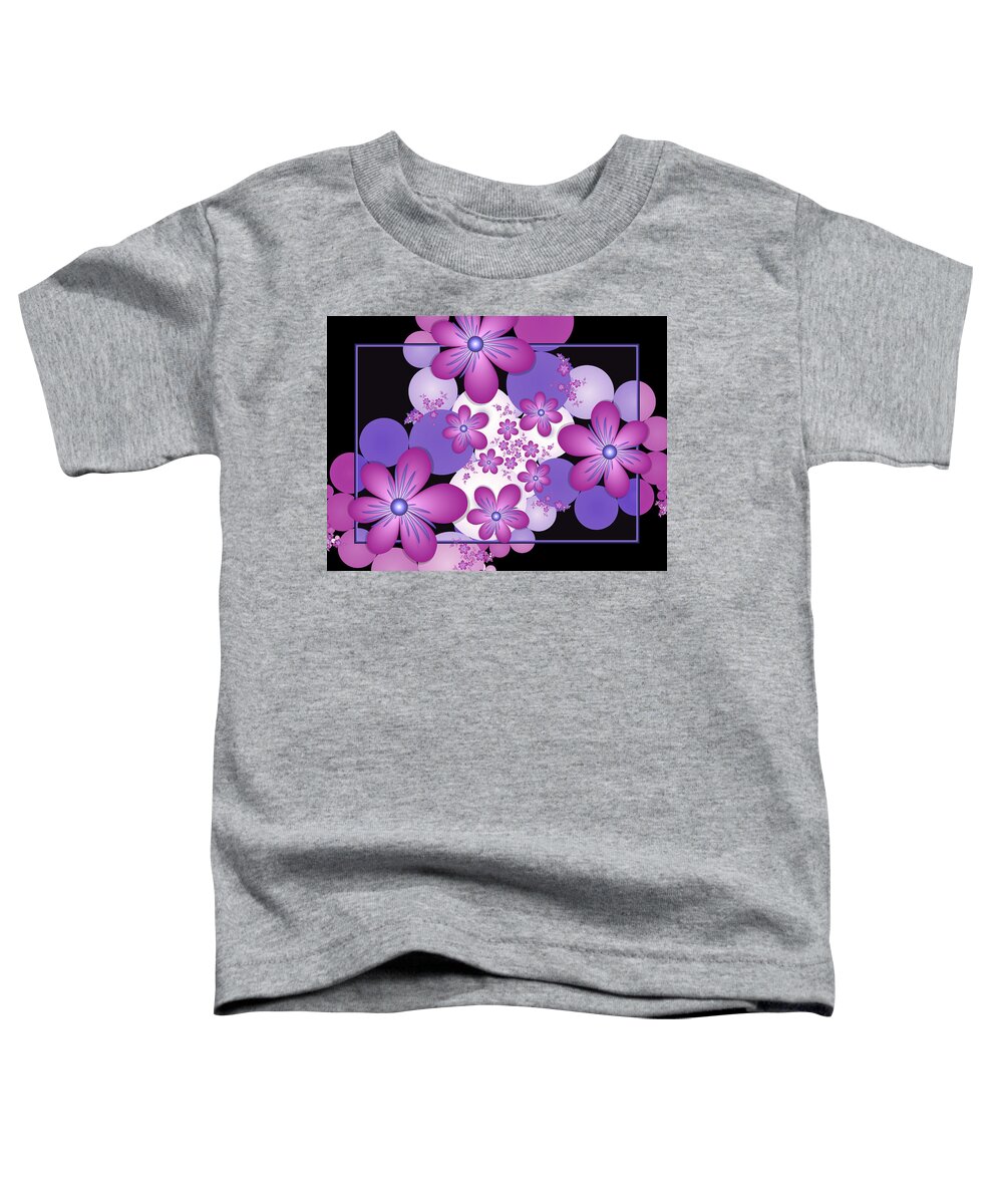 Fractal Toddler T-Shirt featuring the digital art Fractal Flowers Modern Art by Gabiw Art