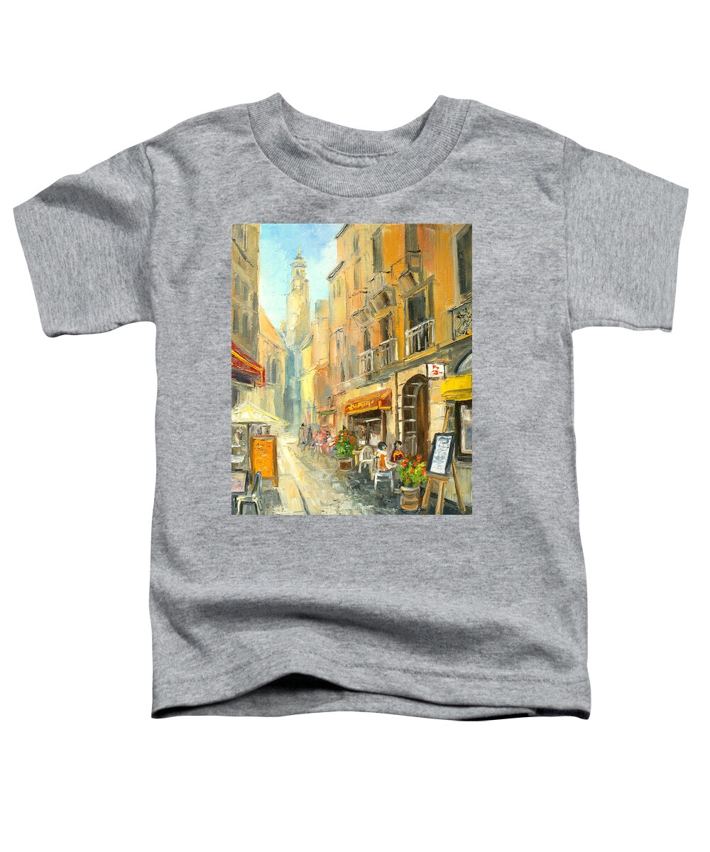 France Toddler T-Shirt featuring the painting French small street by Luke Karcz