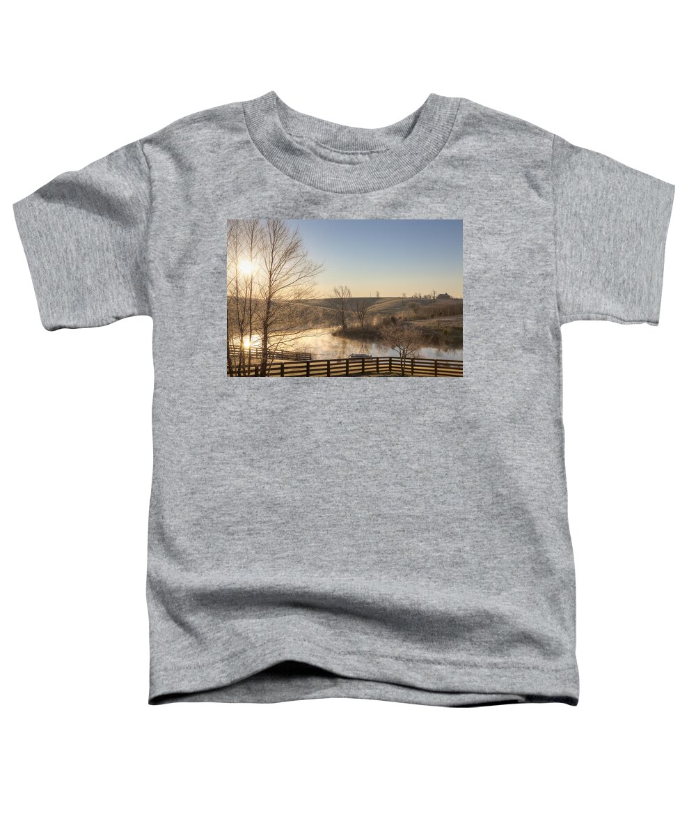 Sunrise Toddler T-Shirt featuring the photograph Frosty sunrise by Alexey Stiop