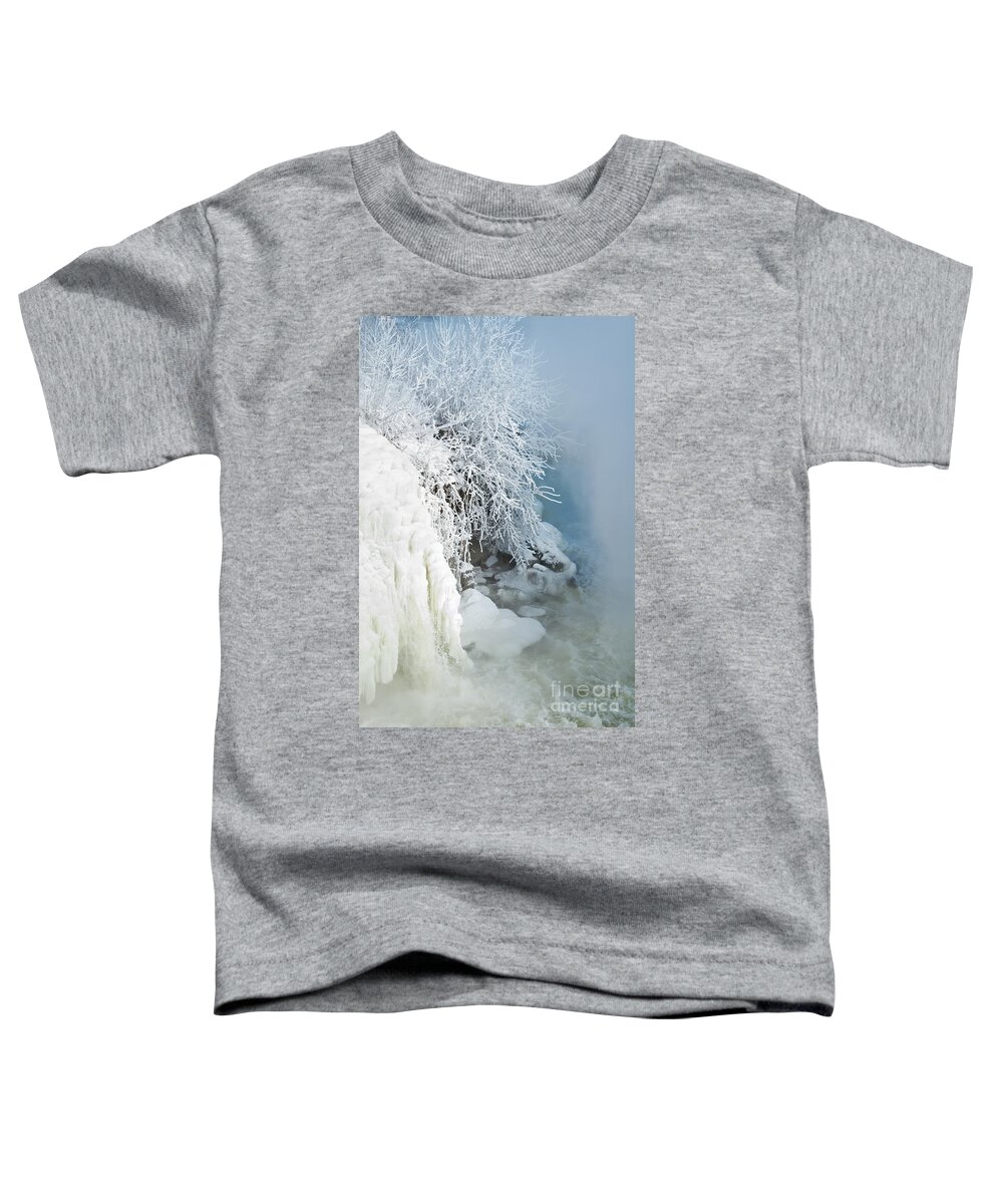 Water Falls Toddler T-Shirt featuring the photograph Frozen Falls by Cheryl Baxter