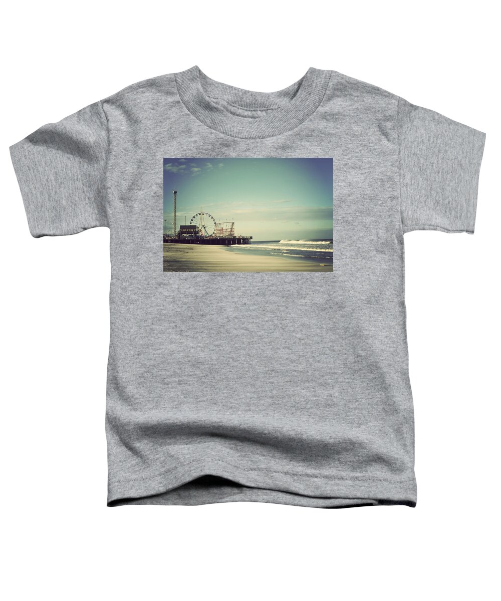 #faatoppicks Toddler T-Shirt featuring the photograph Funtown Pier Seaside Heights New Jersey Vintage by Terry DeLuco