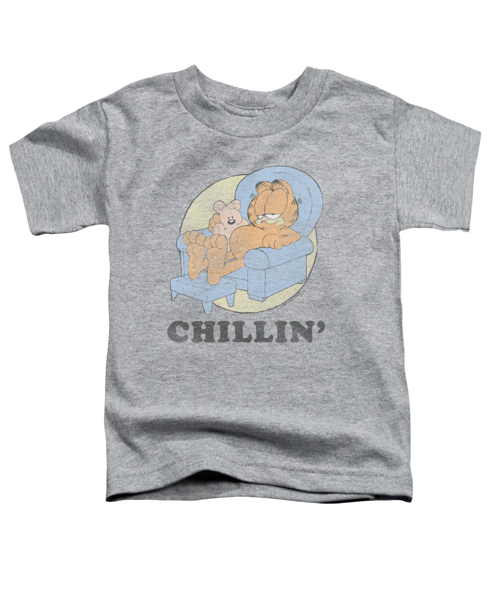 Garfield Toddler T-Shirt featuring the digital art Garfield - Chillin by Brand A