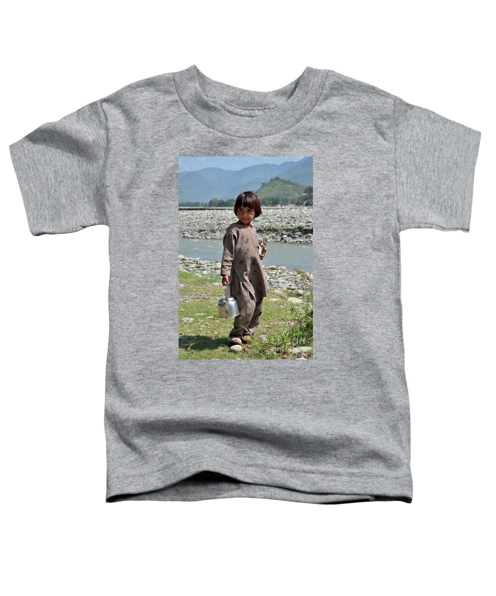 Girl Toddler T-Shirt featuring the photograph Girl poses for camera by Imran Ahmed
