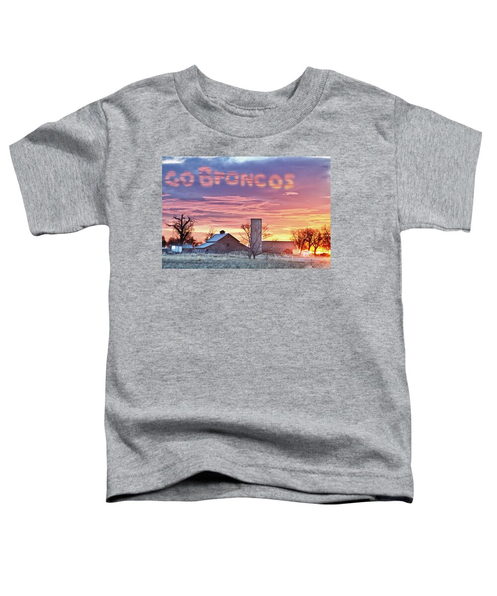 Broncos Toddler T-Shirt featuring the photograph Go Broncos Colorado Country by James BO Insogna