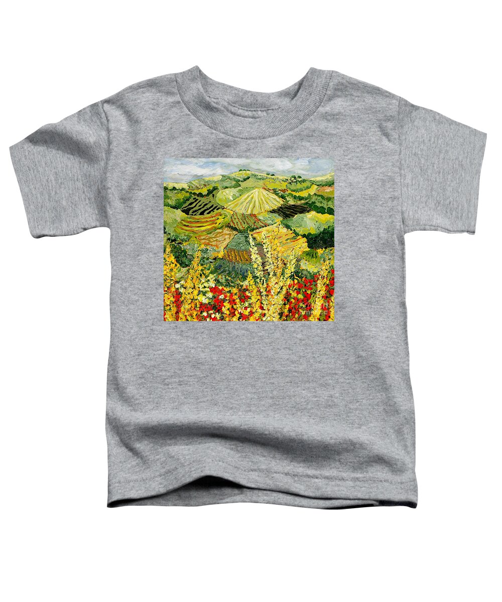 Landscape Toddler T-Shirt featuring the painting Golden Hedge by Allan P Friedlander
