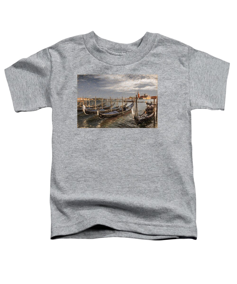 Blue Toddler T-Shirt featuring the photograph Gondolas with special effect by Sue Leonard