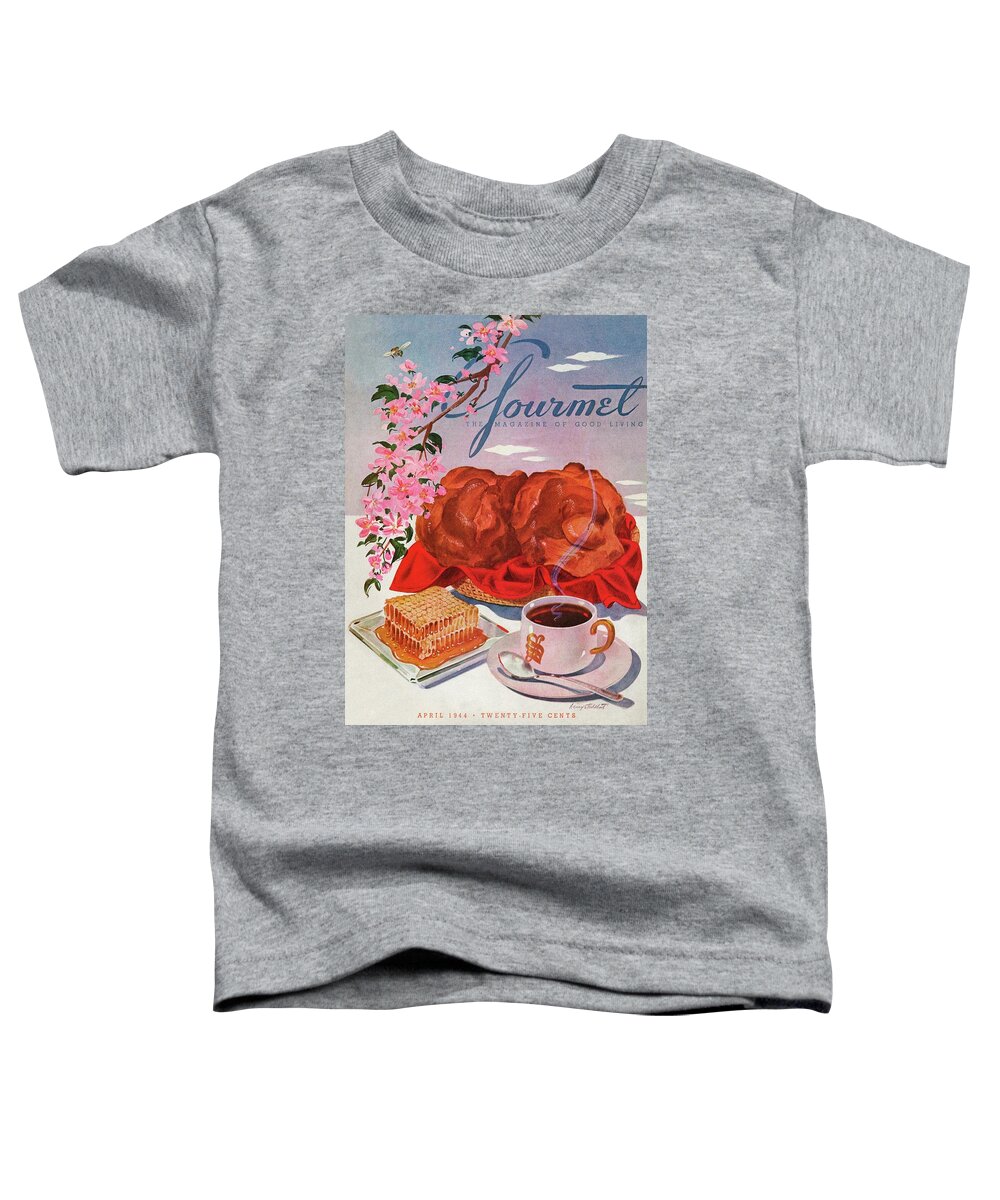Food Toddler T-Shirt featuring the photograph Gourmet Cover Illustration Of A Basket Of Popovers by Henry Stahlhut