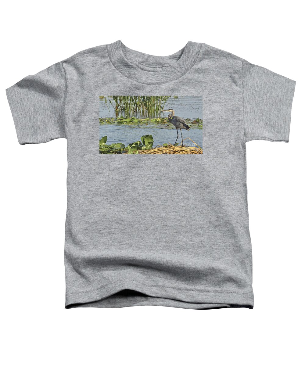 Heron Toddler T-Shirt featuring the photograph Great Blue Heron #2 by Carol Bradley