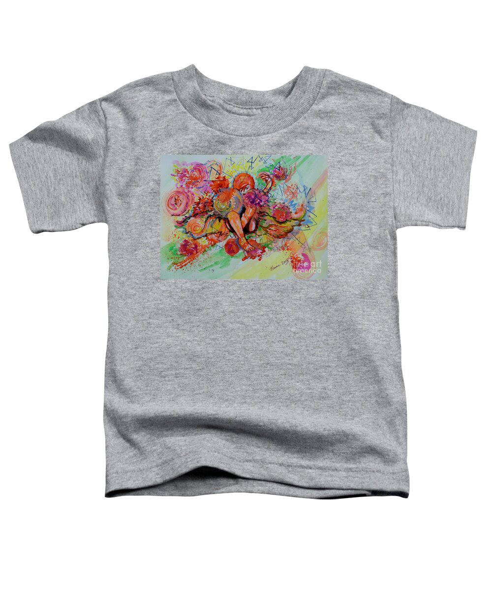 Watercolor Toddler T-Shirt featuring the painting Grrrr by Elaine Berger