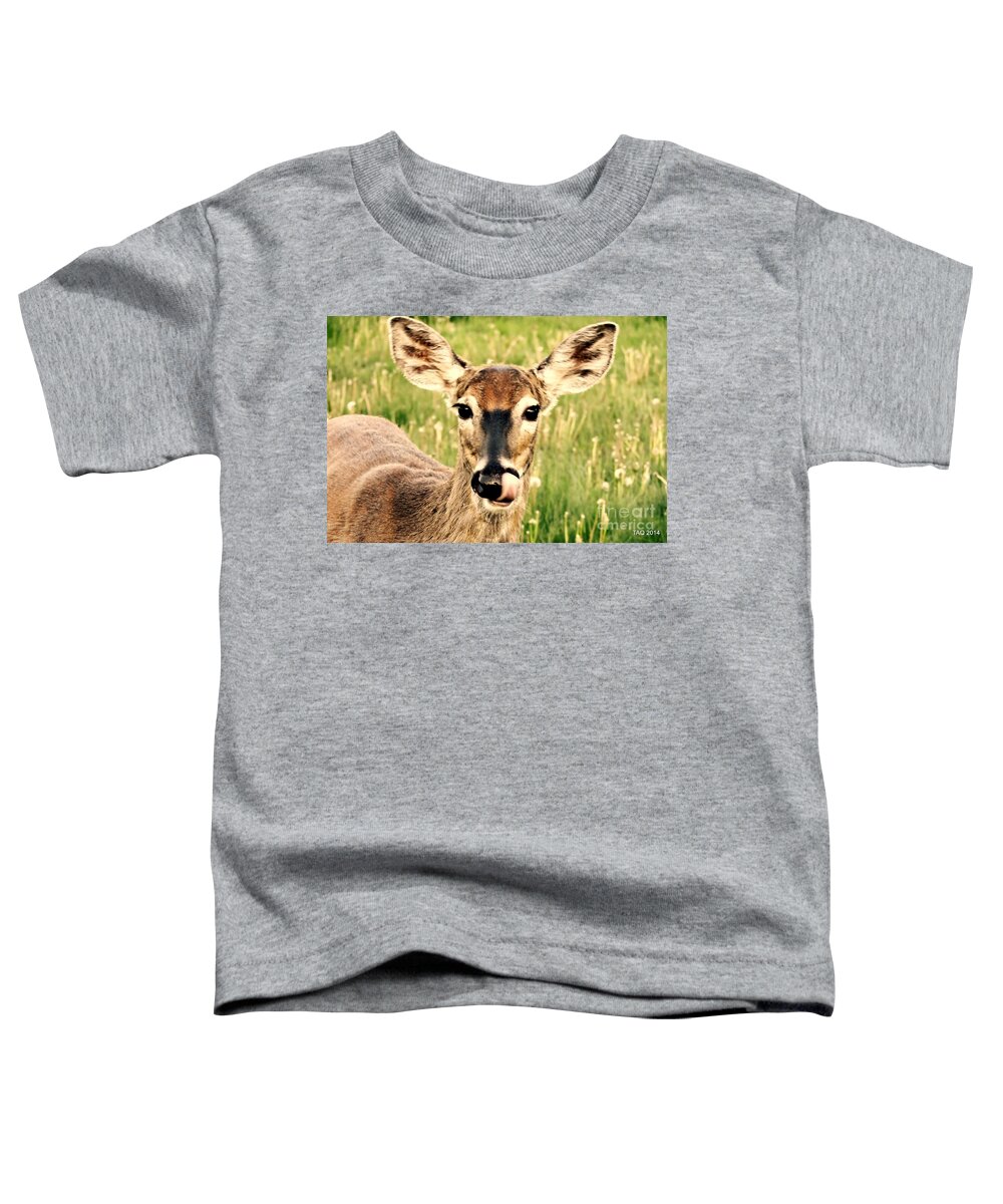 Deer Toddler T-Shirt featuring the photograph Happy by Tami Quigley