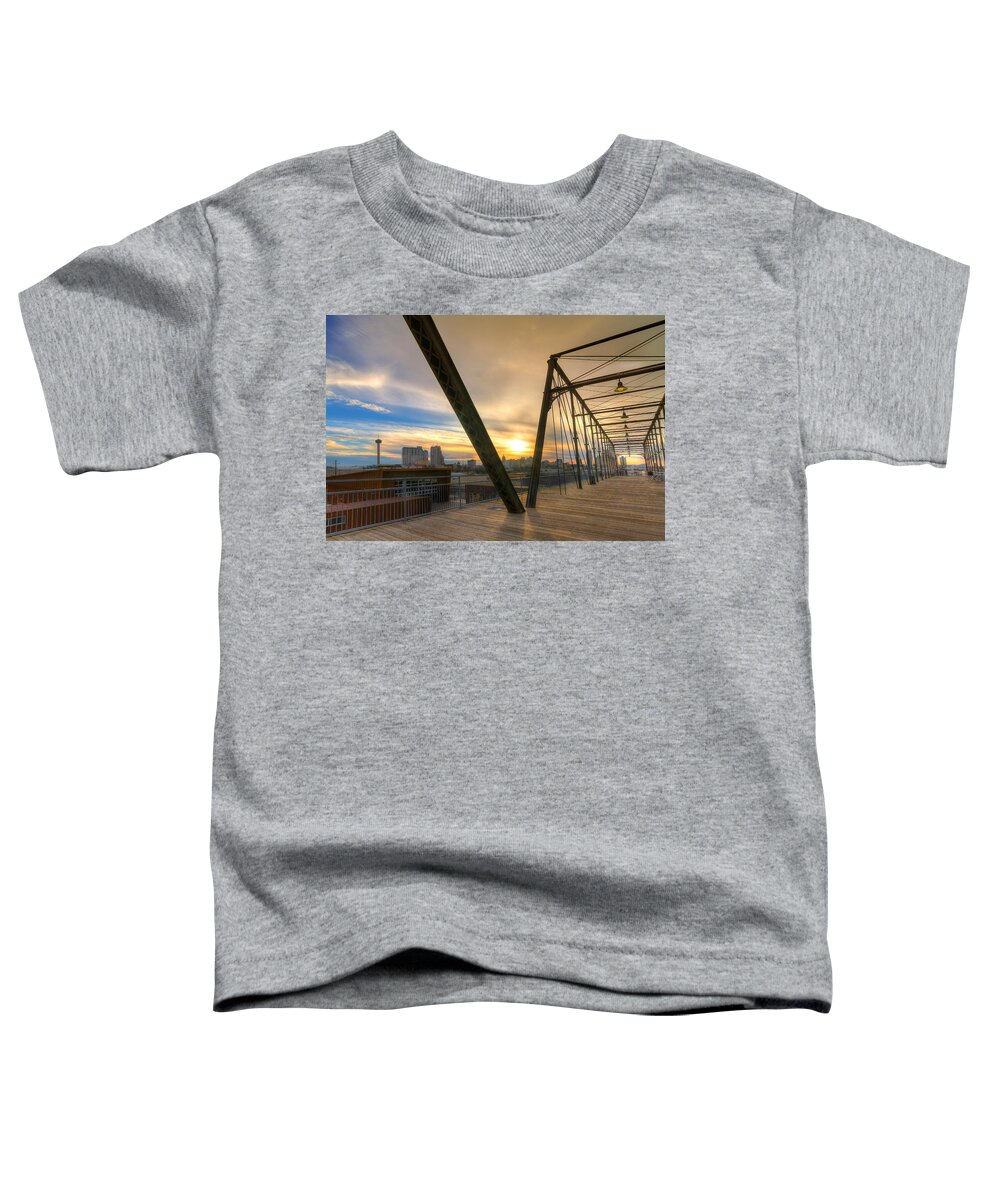 Hays Street Bridge Toddler T-Shirt featuring the photograph Hays Street Bridge at Sunset by Tim Stanley