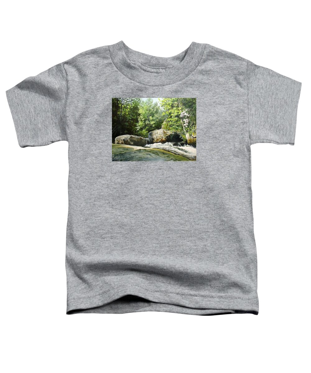 Stream Toddler T-Shirt featuring the painting Hideaway by William Brody