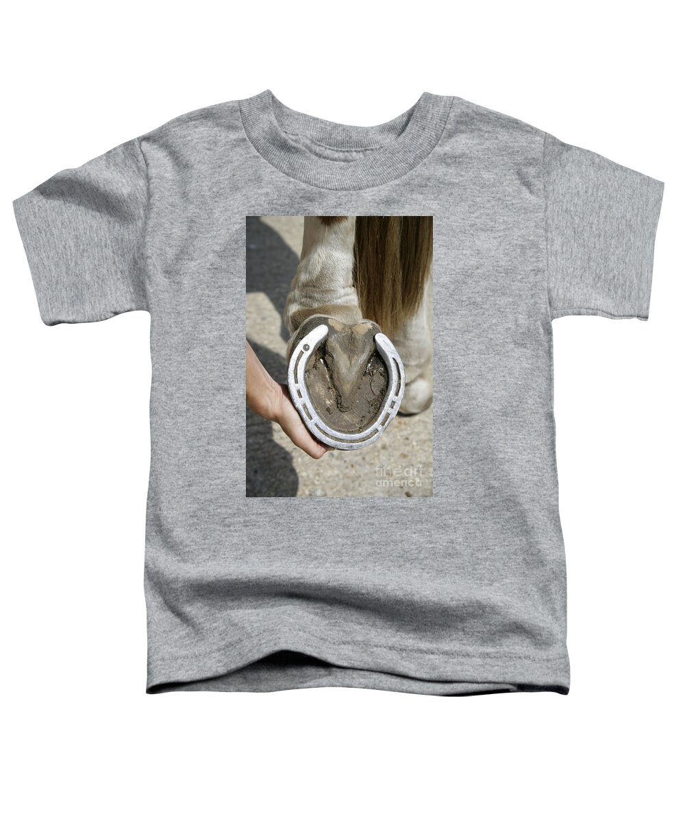 Horse Toddler T-Shirt featuring the photograph Horse, Underside Of Hoof by John Daniels