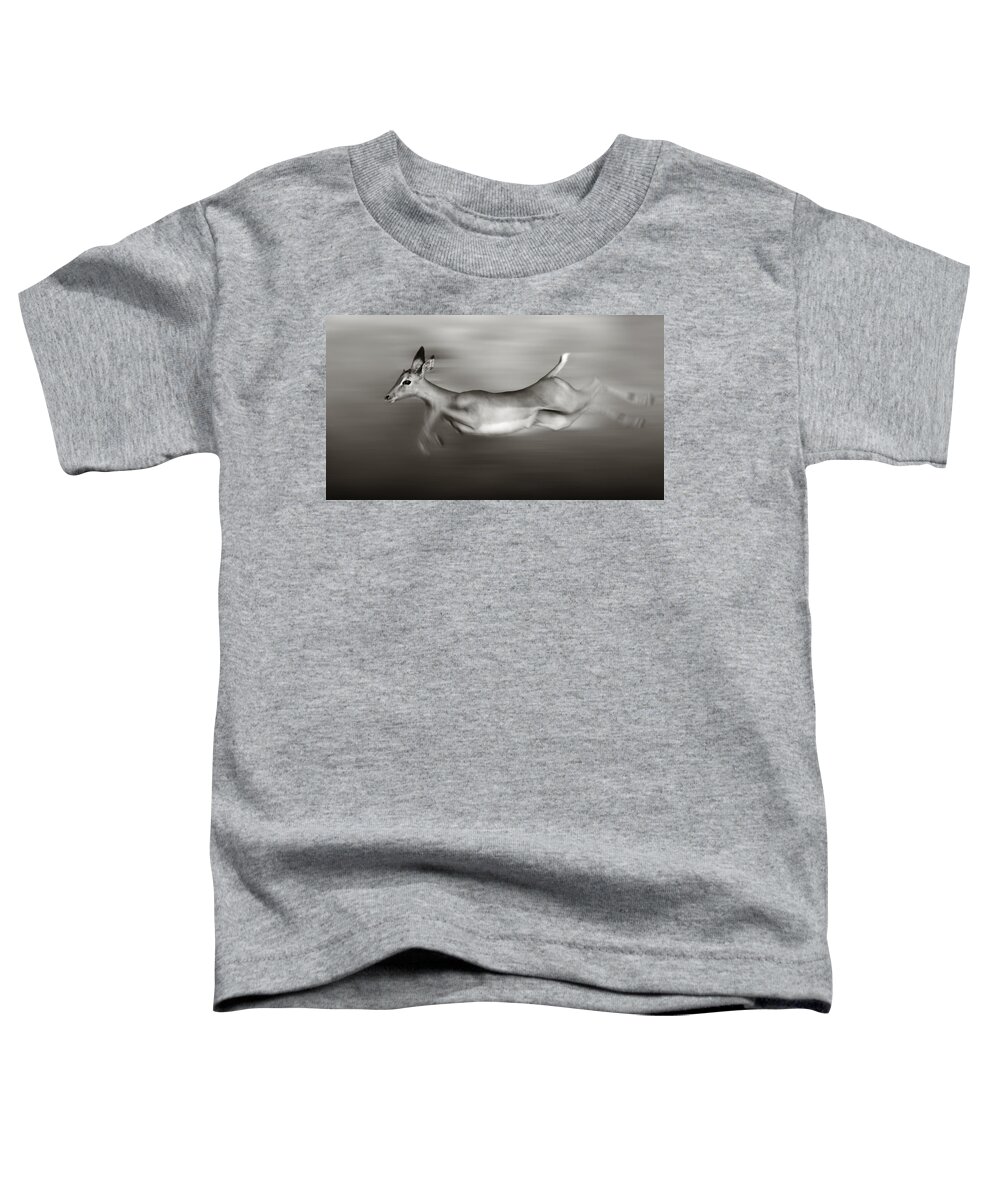 Outdoor Toddler T-Shirt featuring the photograph Impala running by Johan Swanepoel
