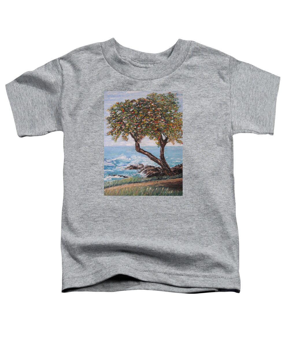 Tree Near Ocean Toddler T-Shirt featuring the painting In Hawaii by Roberta Rotunda