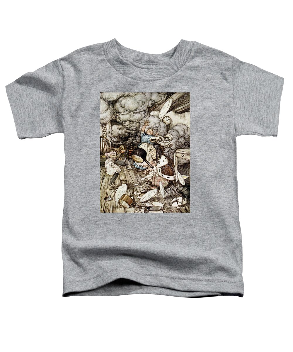 Cook Toddler T-Shirt featuring the photograph In The Duchesss Kitchen, Illustration To Alices Adventures In Wonderland By Lewis Carroll 1832-98 by Arthur Rackham