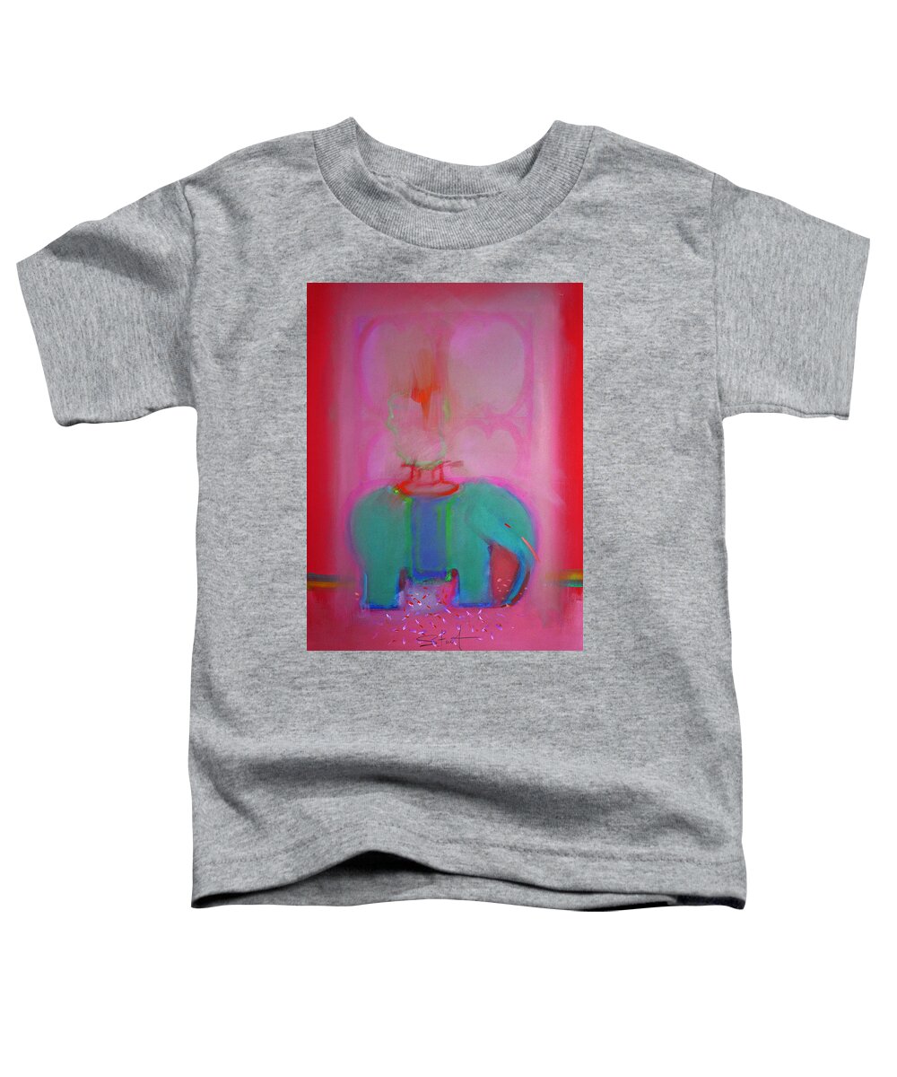 Elephant Toddler T-Shirt featuring the painting Indian Elephant by Charles Stuart