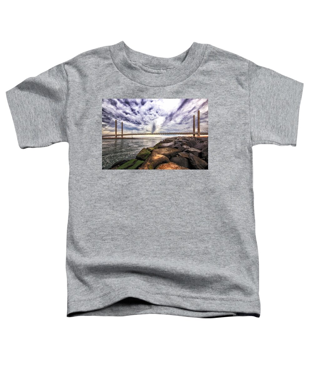 Indian River Bridge Toddler T-Shirt featuring the photograph Indian River Bridge Clouds by Bill Swartwout