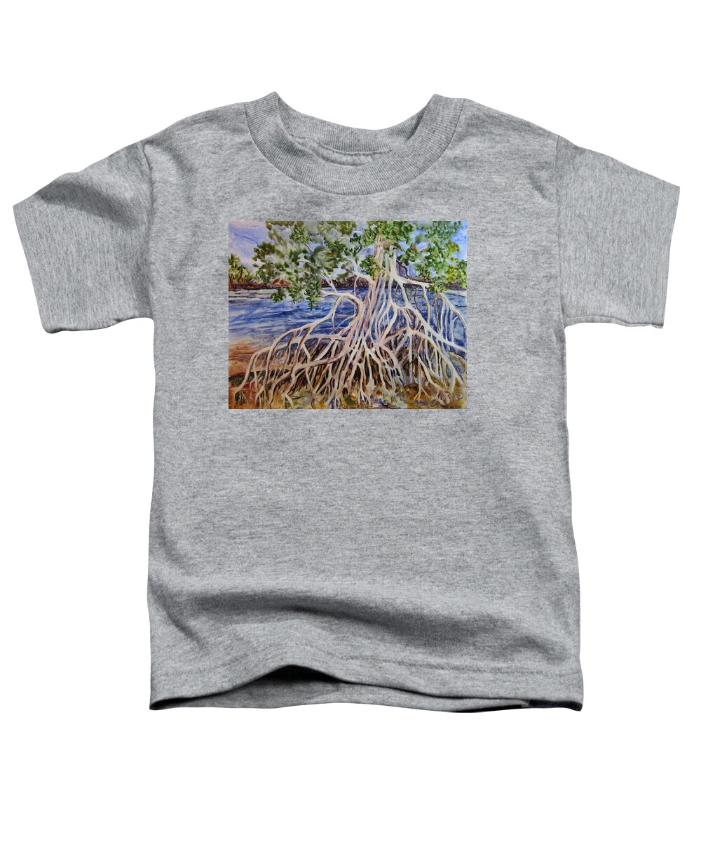 Mangroves Toddler T-Shirt featuring the painting Intertwined by Roxanne Tobaison