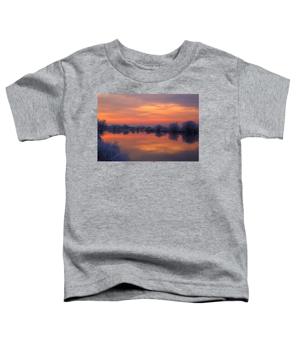 Sunset Toddler T-Shirt featuring the photograph Iridescent sunset by Lynn Hopwood