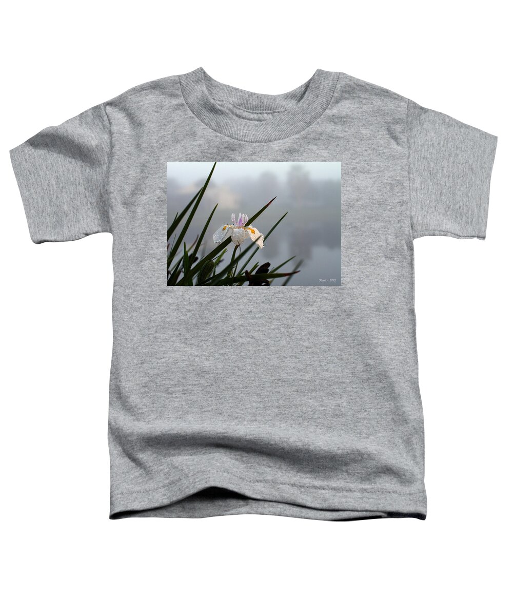 Iris Toddler T-Shirt featuring the photograph Iris in Fog by Farol Tomson