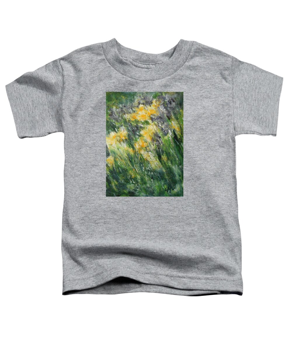 Floral Toddler T-Shirt featuring the painting Irises by Jane See