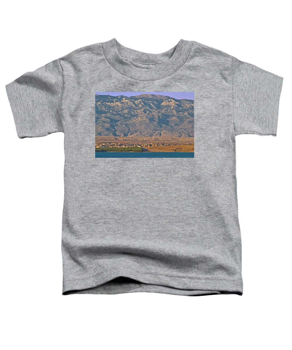 Croatia Toddler T-Shirt featuring the photograph Island of Pag and Velebit mountain by Brch Photography