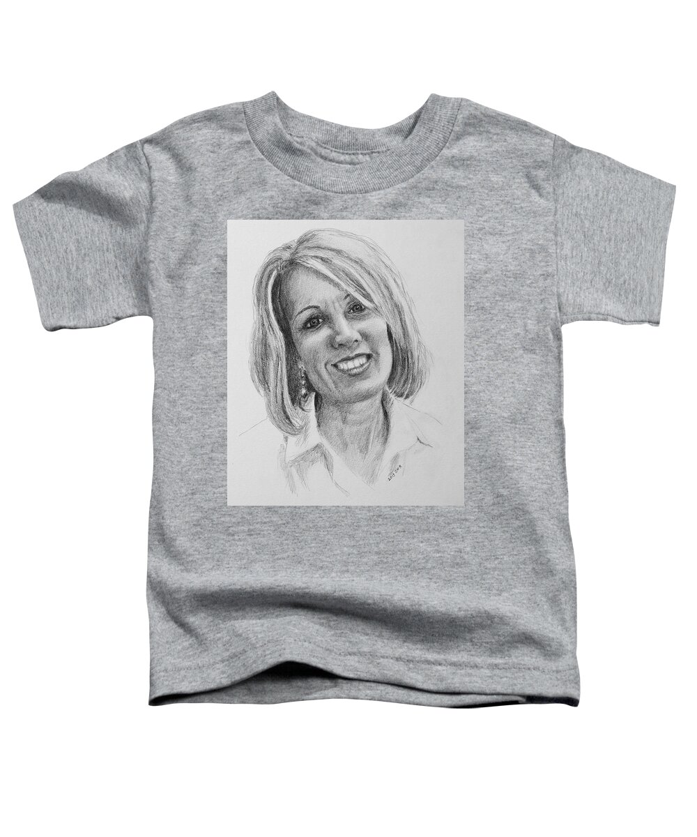 Portrait Toddler T-Shirt featuring the drawing J by Daniel Reed