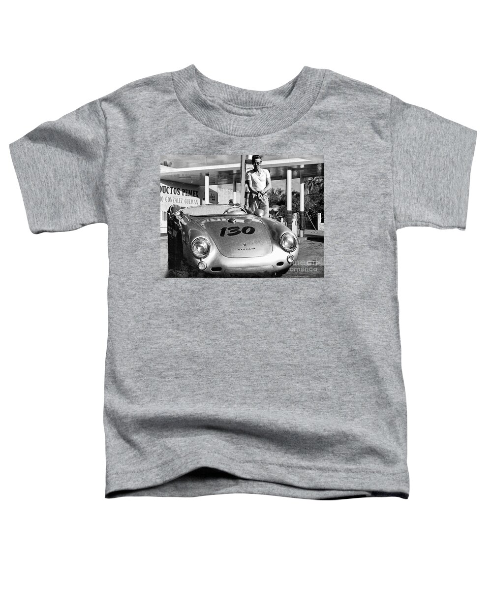 Art Digital Art Toddler T-Shirt featuring the photograph James Dean filling his Porsche 550 Spyder, in a Gas Station in Mexico. by Doc Braham