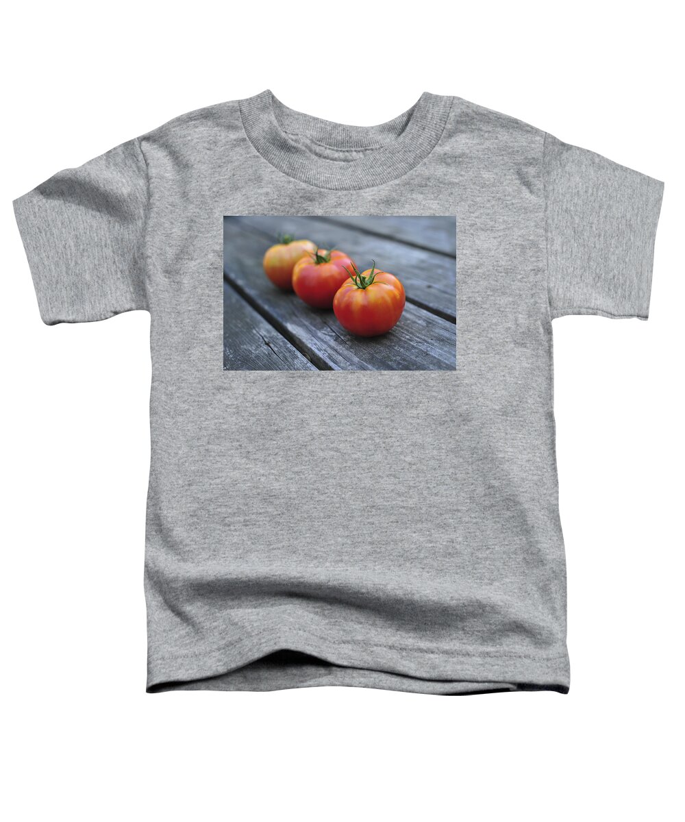Jersey Tomatoes Toddler T-Shirt featuring the photograph Jersey Tomatoes by Terry DeLuco