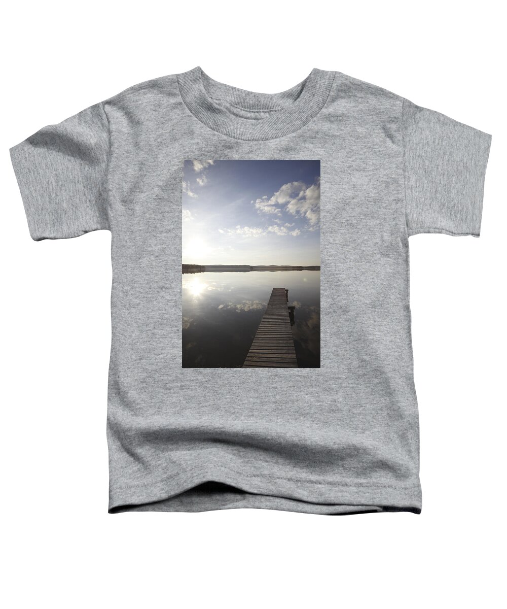 Anundsjoe Toddler T-Shirt featuring the photograph Jetty and double sun - available for licensing by Ulrich Kunst And Bettina Scheidulin