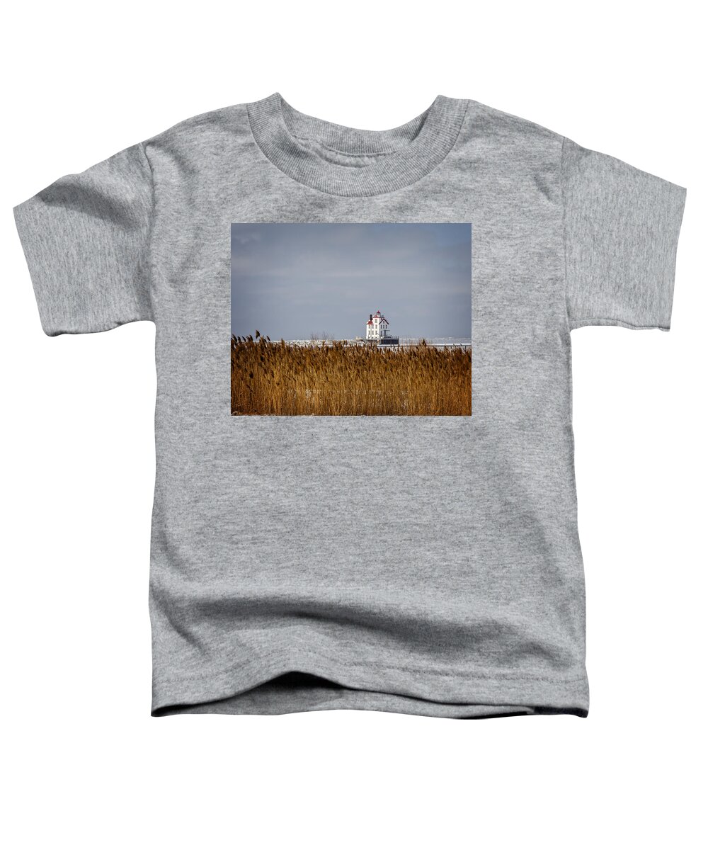 Jewel Of The Port Toddler T-Shirt featuring the photograph jewel of the Port Lorain Lighthouse by Jack R Perry