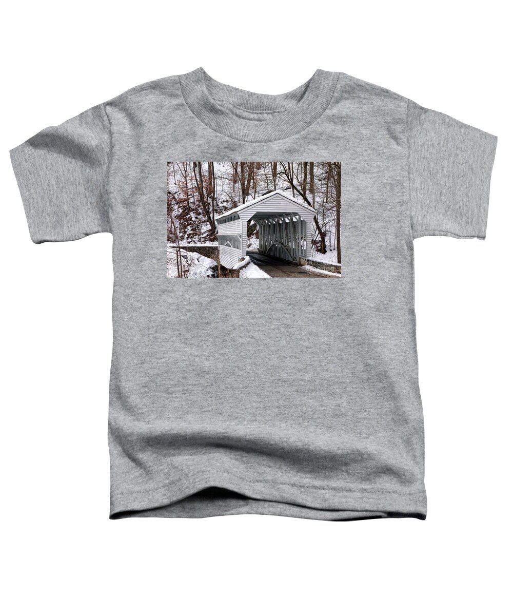 Knox Toddler T-Shirt featuring the photograph Knox Covered Bridge by Olivier Le Queinec