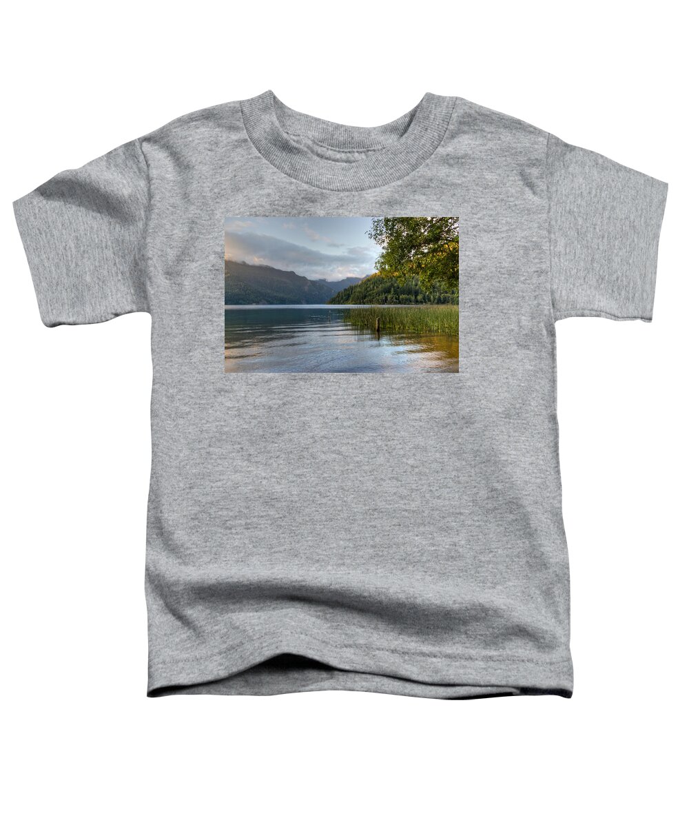 Crescent Toddler T-Shirt featuring the photograph Lake Crescent Morning by Heidi Smith