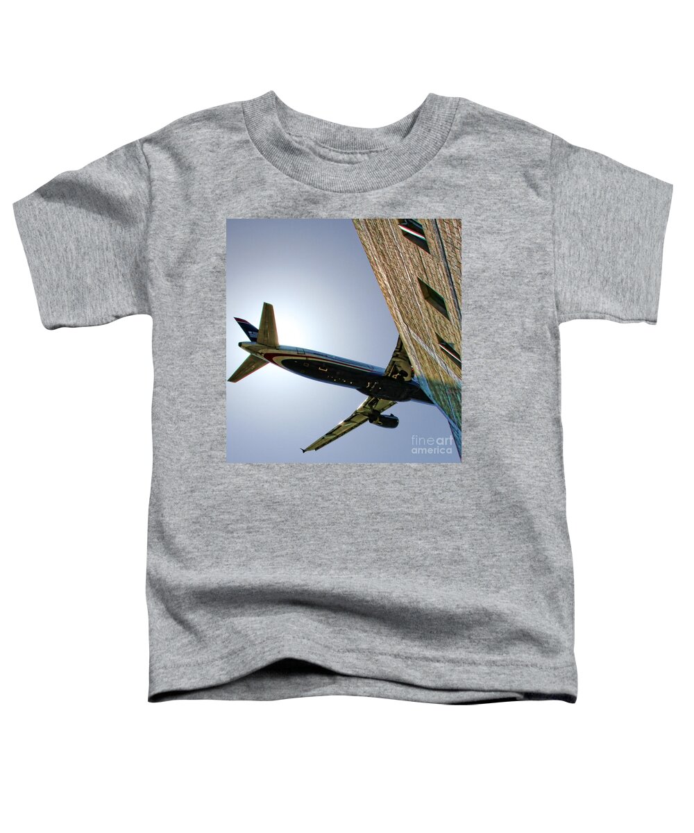 Airplane Toddler T-Shirt featuring the photograph Landing By Diana Sainz by Diana Raquel Sainz