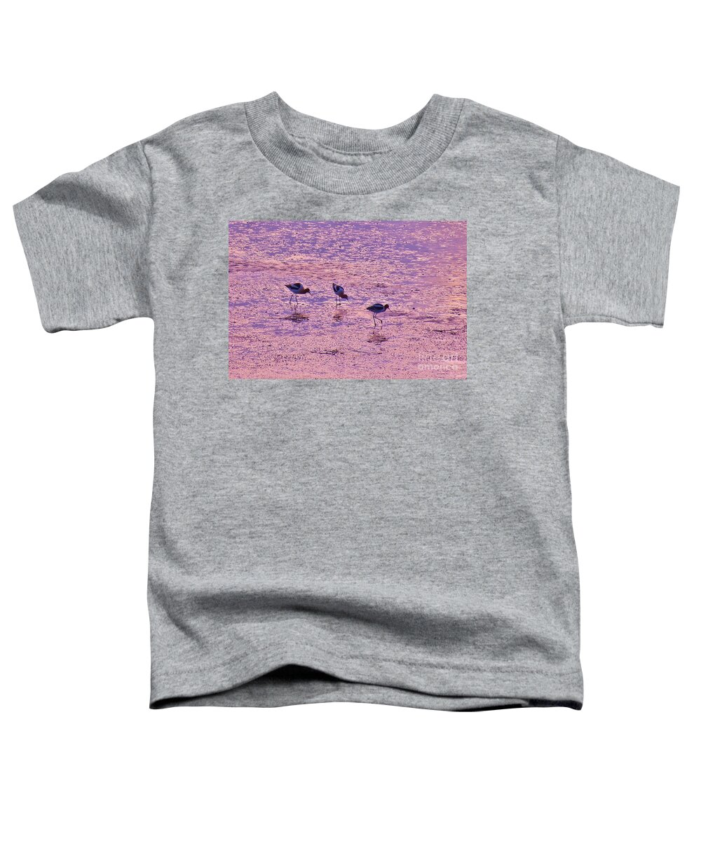 American Avocet Toddler T-Shirt featuring the photograph Avocets in Lavender Light by Michele Penner