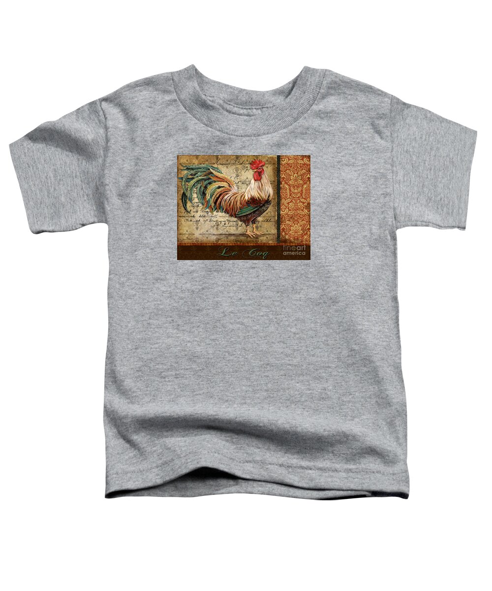  Acrylic Painting Toddler T-Shirt featuring the painting Le Coq-G by Jean Plout