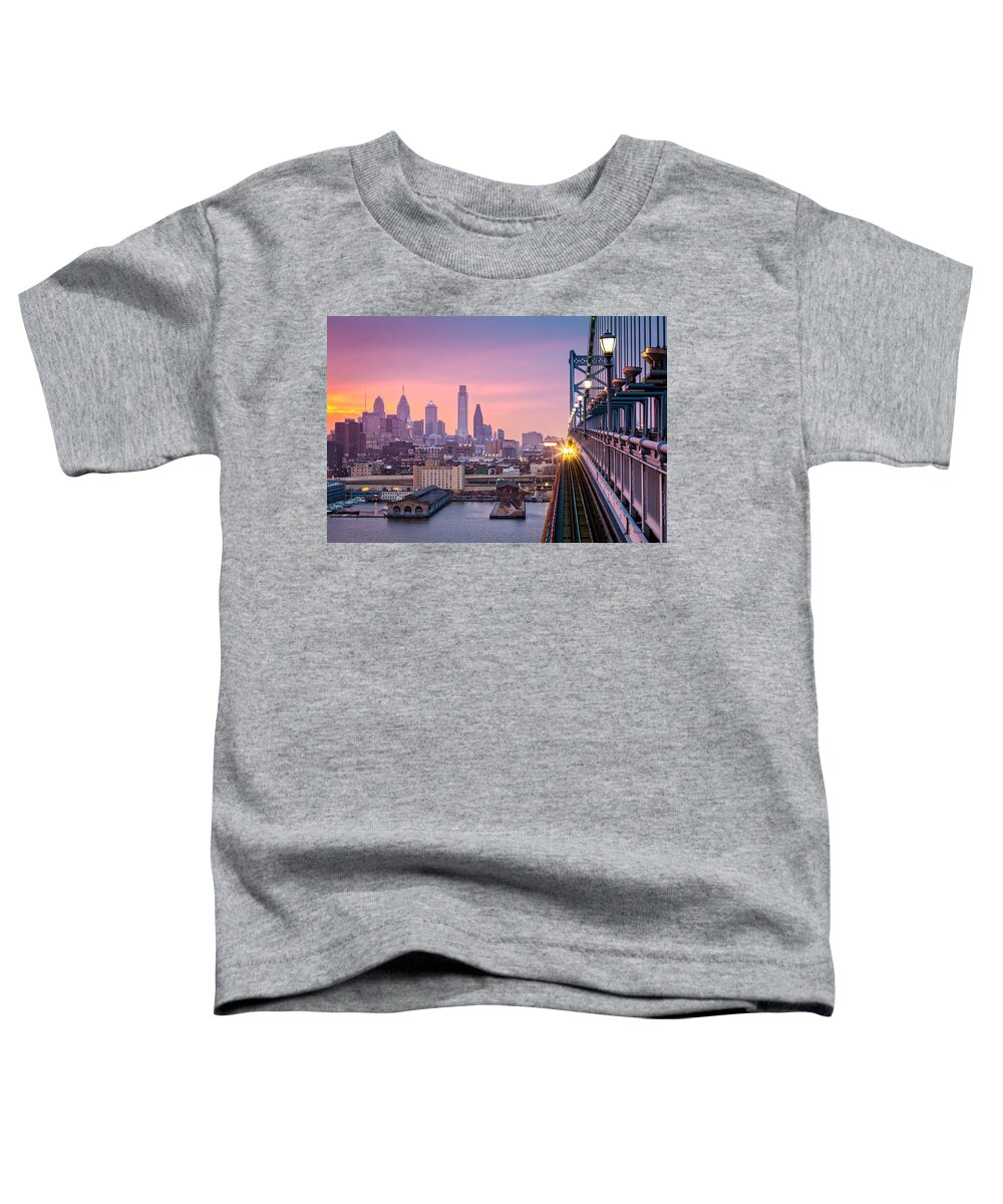 Ben Franklin Toddler T-Shirt featuring the photograph Leaving Philadelphia by Mihai Andritoiu