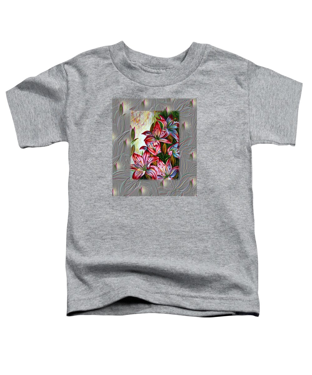 Lilies Toddler T-Shirt featuring the painting Lilies Fantasy by Harsh Malik