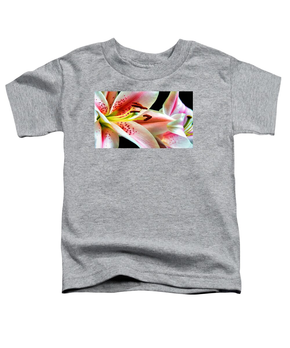 Botanical Gardens Toddler T-Shirt featuring the photograph Lilies by Pat Cook
