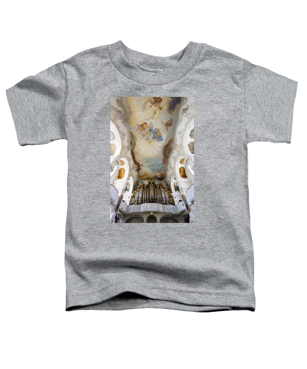Lindau Toddler T-Shirt featuring the photograph Lindau organ and ceiling by Jenny Setchell